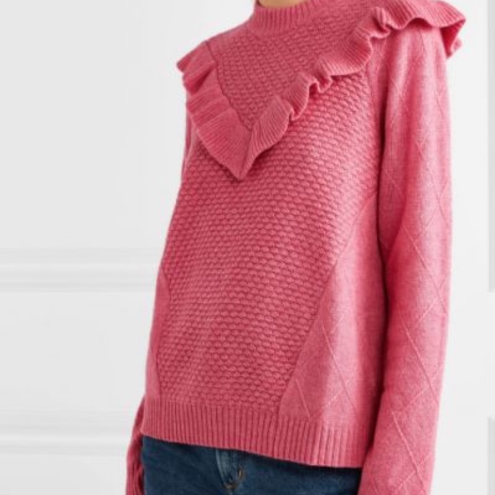 Needle & Thread Pink Ruffle Sweater - Picture 3 of 5